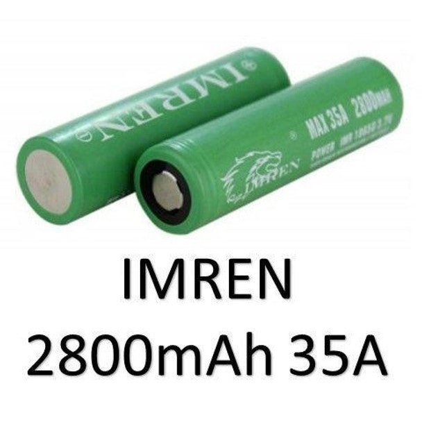 Imren 18650 2800mah 35A (GREEN/FLAT) (NOW 2 PCS)